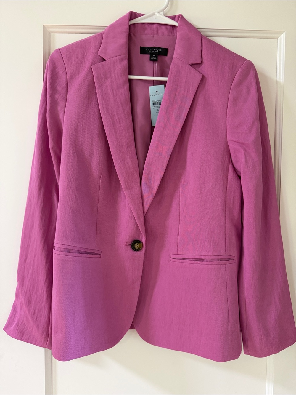 Ann Taylor Bright Pink Single-Button Blazer